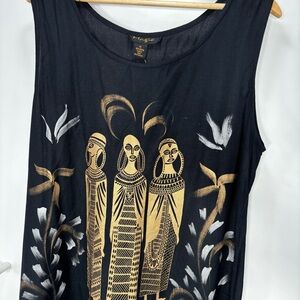NWT Magic Maxi African Dress Size XL Black And Gold